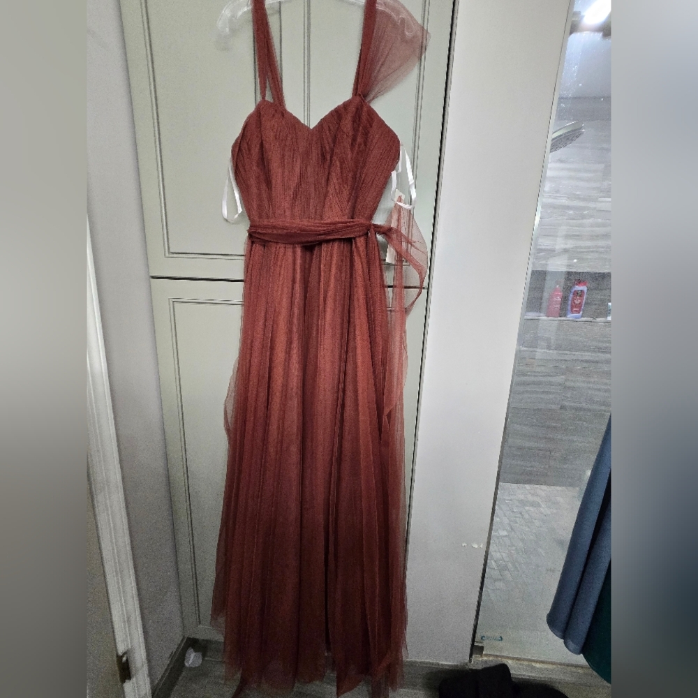Elegant Brown Evening Gown
